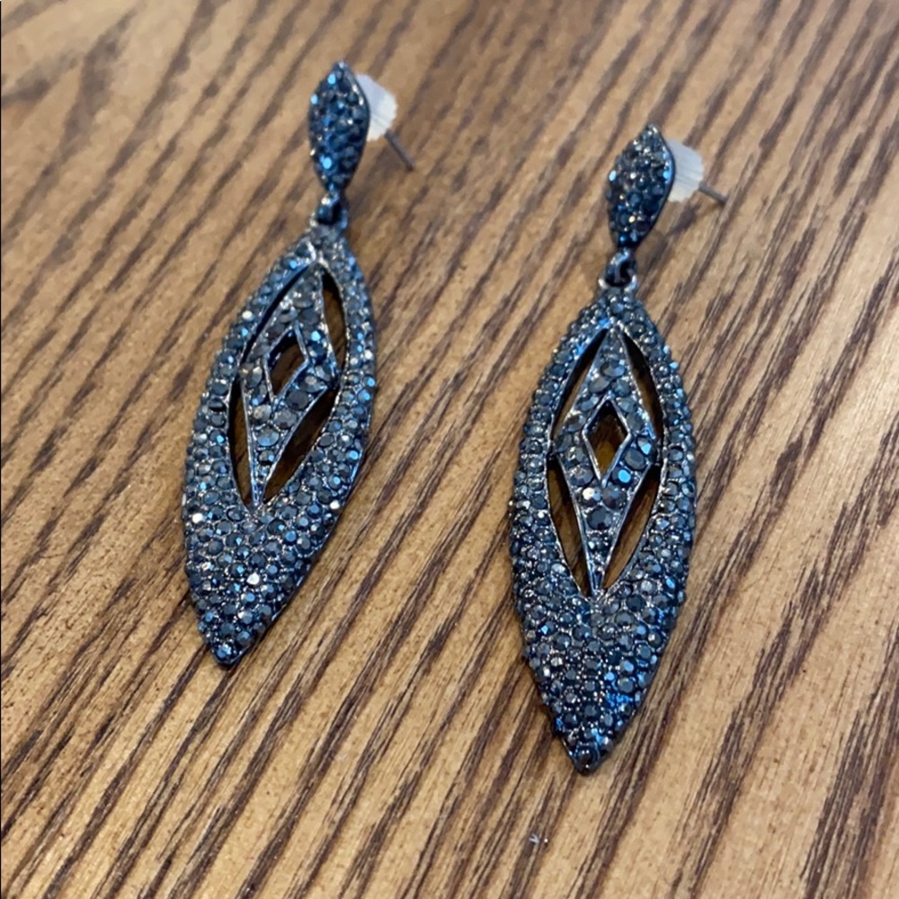 Eclectic and cool metallic rhinestone earrings.